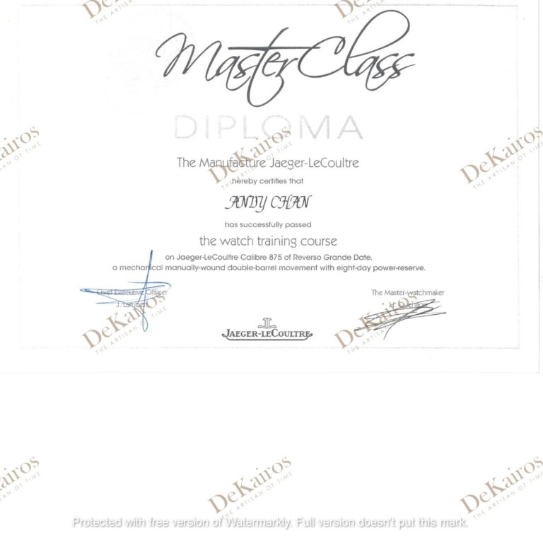 JLC Master Certificate